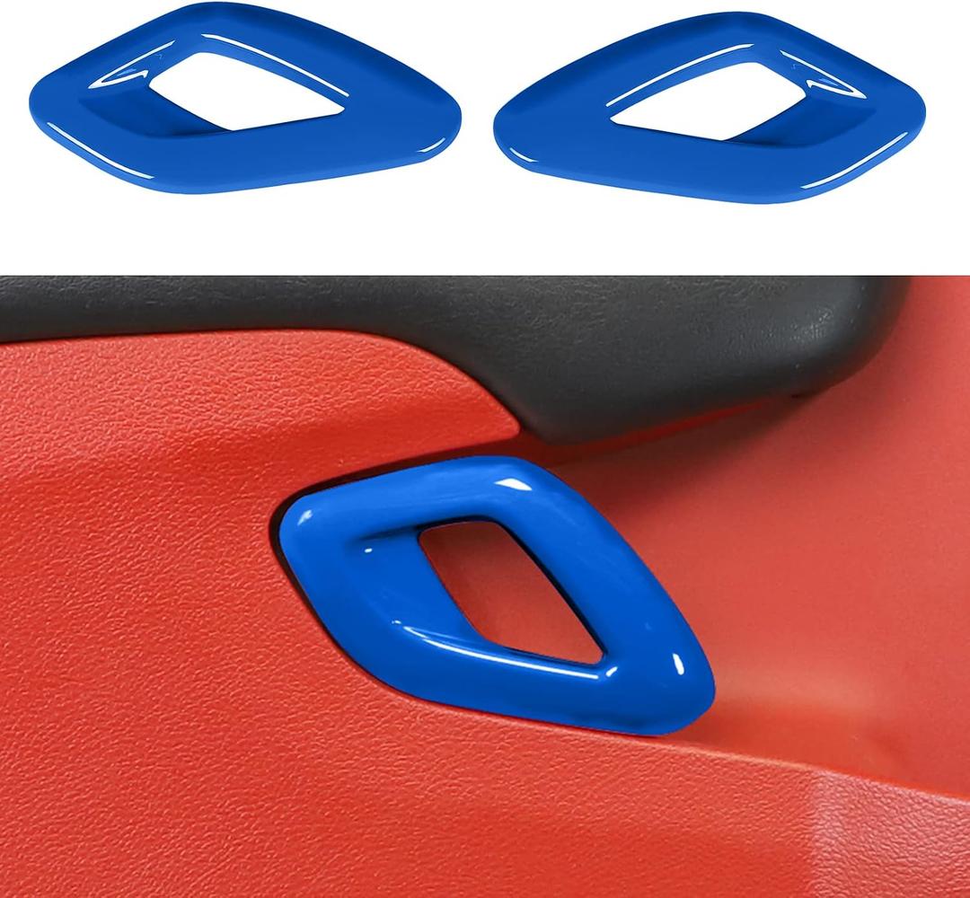 Voodonala for Dodge Challenger 2015-2023 Car Door Inner Door Handle Cover Trim Accessories for Dodge Challenger 2015-2023(Blue,2pcs/Set)