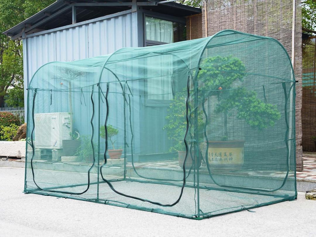 Poray Large Tunnel 10FTx6FT Plant Netting Cover, 6FT Tall Crop Cage Tomato Netting,Pest Guard Cover for Vegetables &Fruits,Durable Gardening Net for Plant and Animal