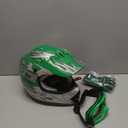 TCT-MOTORPARTS Green Flame DOT Kids Youth Motocross Helmets ATV Off-Road Dirt Bike Motorcycle Full Face Helmet+Gloves+Goggles Large