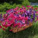 HyeFlora Artificial Flowers for Outdoors Fake Plants Outside Decoration, 12 Bundles Silk Colorful Morning Glory with Eucalyptus UV Resistant Realistic Faux Flowers for Planter Porch Patio Yard Garden