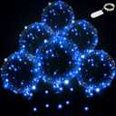 LED Balloons Light Up - Clear, Transparent, Bobo - Party, Birthday, Anniversary, Wedding (Blue, Battery Included)