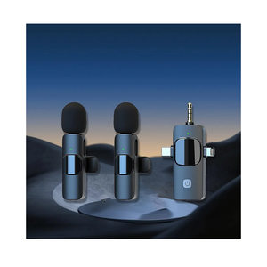 Portable Wireless Lavalier Microphone Recording Solution Wireless Lavalier Microphone for iPhone Ipad Android Camera for Video Recording Vlog YouTube Tiktok