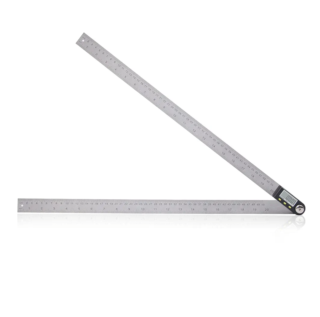 Delgada 20 inch/500mm Digital Protractor Stainless Steel Digital Display Angle Ruler Digital Angle Measuring Finder Tool for Woodworking