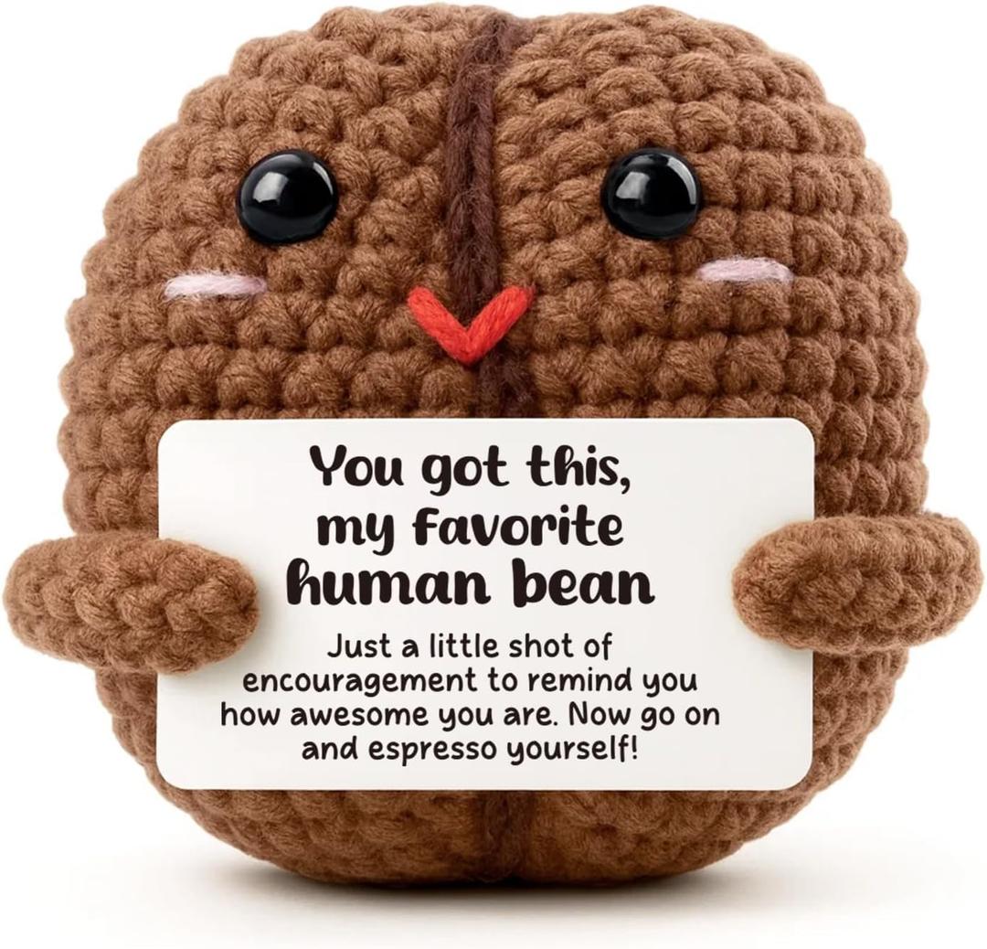 Funny Gifts for Best Friend Girlfriend - Cute I Love You Gifts for Her Sister - Positive Emotional Support Human Bean - Handmade Sentimental Decor for Your Favorite Human