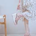 QDEGUY Platform High Heels Medium Width Comfortable Wedge Sandals for Women Dressy Espadrilles Wedding Summer (Gold,7)