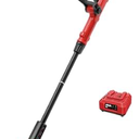 Saker 24V Cordless Weed Wacker, Electric Grass Trimmer Weed Eater with 2 Batteries, 3-in-1 Lightweight Brush Cutter/Lawn Mower/Edger with Wheels & 3 Types of Blades for Lawn, Garden & Yard Care(Black) 