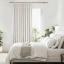 Pinch Pleated Blackout Curtain Panels with Full Blackout Liner Linen Blend Thermal Insulated Window Treatment Sets with Back Tab for Living Room Bedroom Drape with 12 Hooks, 60"x90"x1, Natural