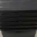 Rubbermaid 6-Pack Totes for Storage with Lids, Heavy Duty Plastic Storage Bins with Lids, Black Gray, 10 GAL - Stackable for Garage, Attic, Camping (10 GAL - 6 Pack Solid Black and Grey)