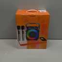 Karaoke Machine, Portable Bluetooth Speaker with 2 Wireless Microphones for Adults & Kids with Lights, Karaoke Microphone with PA System Supports USB/TF/FM/AUX for Home Party Home System Packages (Black)