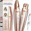 VG VOGCREST Eyebrow Facial Trimmer: 2 in1 Rechargeable Facial Hair Removal and Eyebrow Shaver - Face Lips Body Painless Facial Razor with Built-in LED Light (Rose Gold)