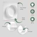 Vent Systems 4" inch Air Vent Duct Connector Flange Straight Ventilation Pipe Plastic Ducting Connector Plate For Cooling Heating Ventilation System HVAC With Valve