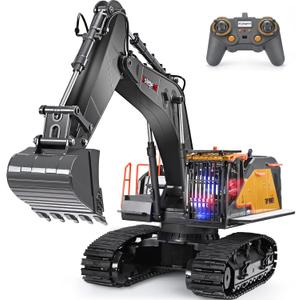 kolegend 22 Channel RC Excavator Metal Shovel Independent Arms 1/14 Scale, Professional Remote Control Construction Vehicles, Boy Toys Best Gift for 8+ Years Old Boys Adults