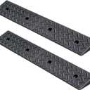 2 Pack Threshold Ramps,Rubber Curb Ramp, 2 Inch Rise, Heavy Duty, 5000 lbs Load Capacity, for Garage, Warehouse, Wheelchairs, Strollers, Motorcycles, Cars, Lawn Mowers, Trailers, Bike (2" Rise)