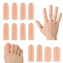 Gel Finger & Toe Protectors (12 Pack)  Silicone Cots for Trigger Finger, Arthritis, Ingrown Toenails, Corns & Blisters  Reusable Cushion Sleeves for Hands & Feet Pain Relief