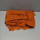 Kotile Burnt Orange Sheer Curtains for Bedroom, Country Rustic Floral Pattern Fall Curtains 63 Inch Length, Rod Pocket Privacy Scalloped Lace Rust Orange Curtain, 52 x 63 Inch, 2 Panels, Orange