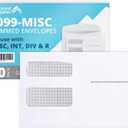 50 1099 MISC Tax Envelopes - Designed for printed 1099 Laser Forms from Quickbooks or Similar Tax Software - 5 5/8 Inch x 9 Inch, Gummed Flap, 50 Form Envelopes