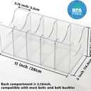 Belt Organizer - Clear Stackable Belt holder for Closet and Drawer Storage - 5 Compartments with Removable Dividers, Multi-Purpose Display Bins With Inserts For Ties, Socks, underwear (1)