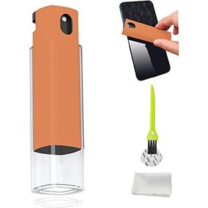 3 in 1Fingerprint Proof Screen Cleaner Tool, Touchscreen Electronic Screen Cleaner with Microfiber and Soft Fiber Flannel for All Phones, Laptop,TV and Tablet Screens (Orange)