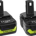 2Packs Replacement 18V Battery 3.0Ah for Ryobi 18V One+ Tools, with Advanced Protection Circuit