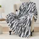 Heated Blanket Throw - 50"x60" Fast Heating Bed Electric Blankets Throw with 6 Heating Levels & 4 Hours Auto Off, Soft Ribbed Faux Fur Sherpa, Over-Heated Protection ETL, Dark Gray