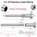 BLIKA 50 Pack Invisible Cable Railing kit, T316 Stainless Steel 1/8" Invisible Receiver and Swage Stud End for Cable Railing, Swage Tensioner 1/8" for Wood/Metal Post, Cable Railing Hardware