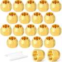 GASHER 9PCS Brass SAE 45 Degree Flare Tube Fitting, 1/4" Flare Nut Air Conditioning Copper Pipe Extension Butt Copper Tube Fitting