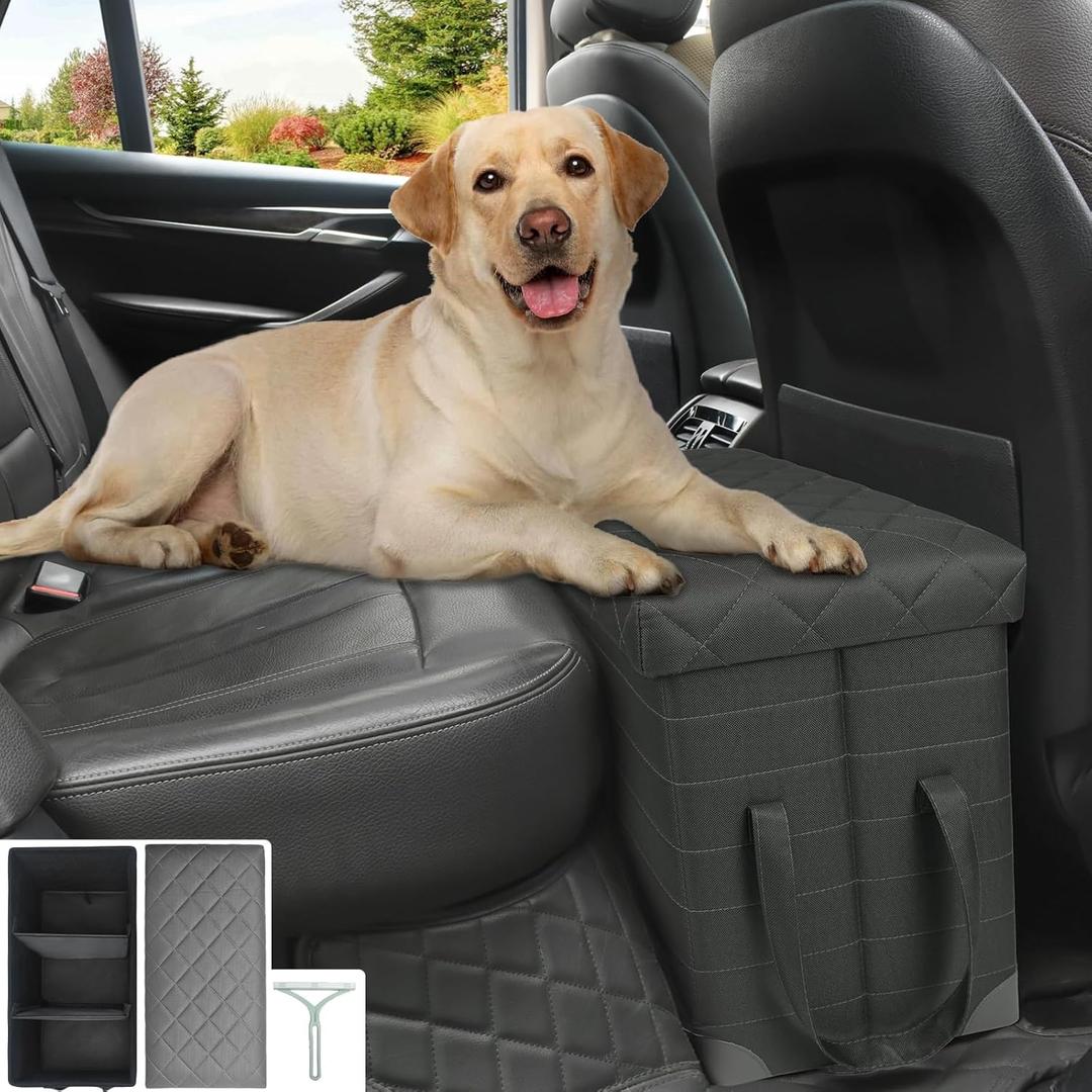 Car Back Seat Extender for Large Dogs up to 200lbs,Dog Car Back & Front Seat Extender with Storage, Pets Can to Have The Whole Front/Back Seat to Stretch Out and Nap On Trips