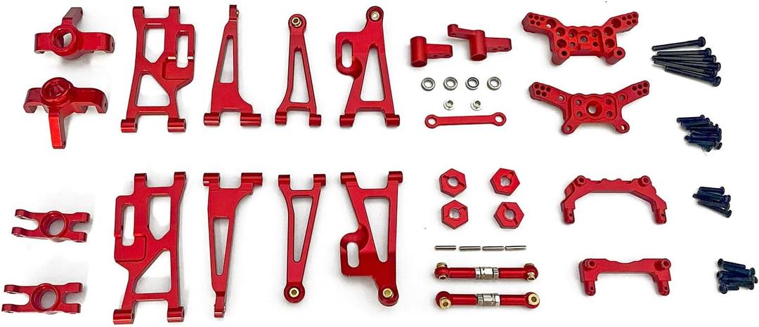25pcs Aluminum Alloy Upgrade Kit for Hyper Go H14bm/MJX 14210/14209/Jetwood JC14EP 1/14 Brushless RC Cars, Metal Upgrades Replacement Accessories (Full Metal Parts Set)