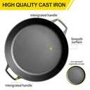 Pre-Seasoned Large Cast Iron Skillet 17 Inch, Dual Handle Outdoor Camping Frying Pan, Pizza Pan, Use for Grill, Stovetop, Induction, Oven Safe Cookware