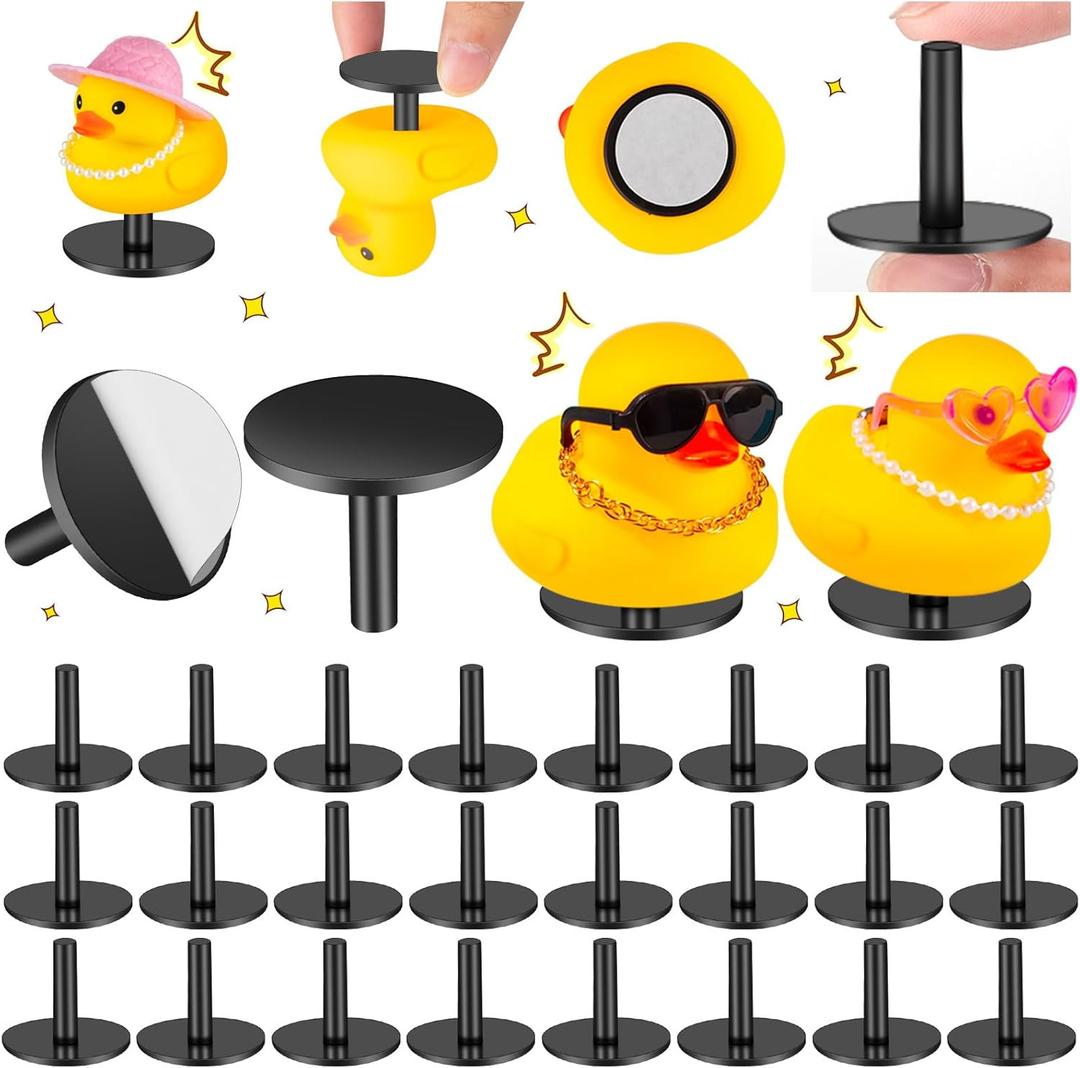 20Pcs Duck Holder, Black Plastic Duck Plug Holders for Car Dash, Rubber Ducks Mounts for Car Dashboard Lover (Excluding Rubber Ducks)