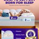 Dual Layer 4 Inch Memory Foam Mattress Topper for Pressure Relief with 4X Support, 2" Fluffy Pillow Top Queen Mattress Topper 50% Viscose Made from Bamboo Plus 2" Cooling Gel Memory Foam Mattress Pad