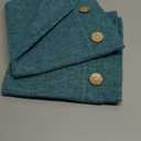 HAUSSY Teal Linen Decorative Throw Pillow Covers 20x20 Inch Set of 2,Square Cushion Case with 3 Vintage Buttons,Modern Farmhouse Home Decor for Couch,Bed