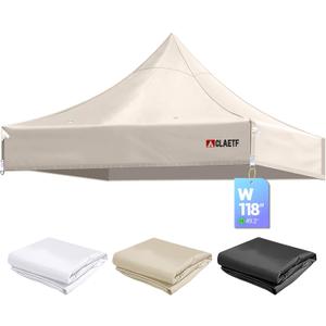 CLAETF 10x10 Pop Up Canopy Tent Replacement Top Cover, Canopy Tent Top for Pop Up Tent with Drainage Holes, Outdoor Tent Top Cover for Garden, Patio, Pavilion, Sun Shade