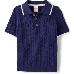 Gymboree Boys' and Toddler Short Sleeve Sweater Polo Shirt (Blue), Size 8