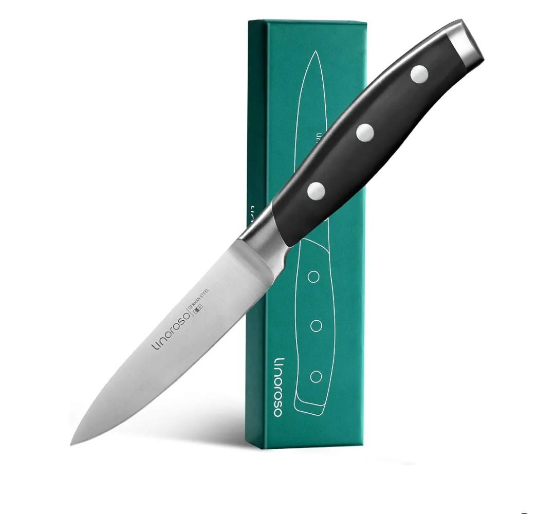 linoroso 3.5 Inch Paring Knife, Sharp Forged German Stainless Steel Kitchen Knife, Full Tang Small Fruit Knife with Ergonomic Handle, Premium Classic Series with Elegant Gift Box