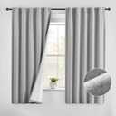 Beauoop Linen 100% Blackout Curtains 63 Inches Long 2 Panels for Bedroom Living Room Grey with White Back Farmhouse Room Darkening Thermal Insulated Back Tab Rod Pocket Window Treatment Drapes, 40X63