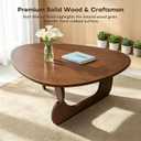 Modern Solid Wood Coffee Table, Unique Triangle Center Table for Living Room,35.4" x 22.8" x 16.5" Walnut