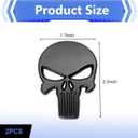 2 PCS Car Decal, 3D Metal Skull Sticker Car Accessories, Waterproof Scratch-Resistant Exterior Body Decoration, Universal for Most Cars, Trucks, SUVs (Black)