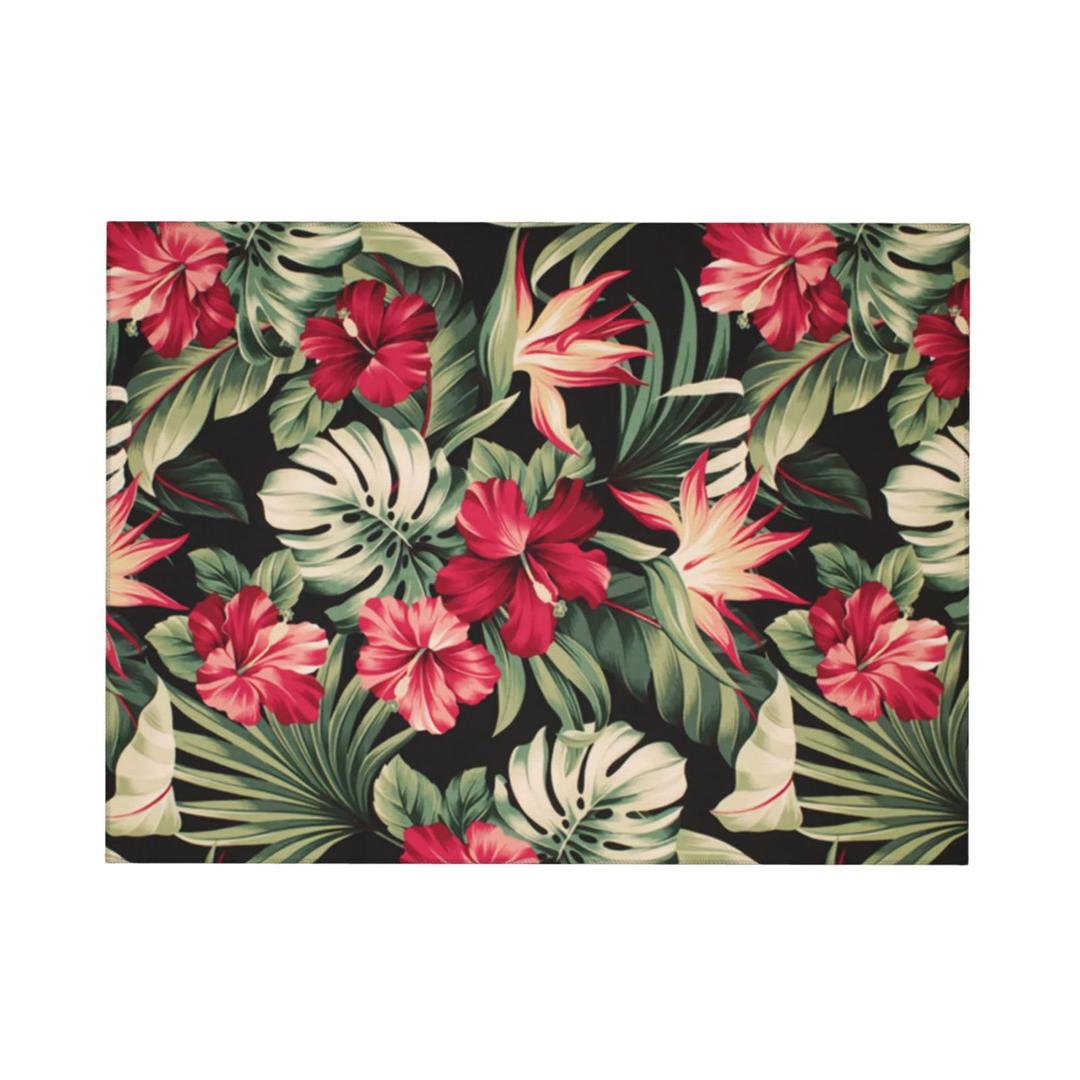 Red Flowers Dish Drying Mats for Kitchen Counter, Blossom Floral Large Mat Dishes Microfiber Diatom Mud Rack Drainer Pad Washable Absorbent Dry 18×24 Inch Coffee Bar Decor Coffee Station Accessories