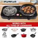 Electric Countertop Burner, Double Burner, 2000W Induction Cooktop, Portable Electric Hot Plate, 5 Level Adjustable Temperature Control Cooking Ranges for Home Dorm Camping Cooking