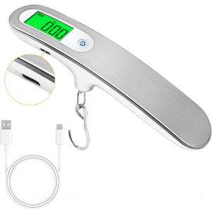 Rechargeable Luggage Scale with Hook & Type-C Port - Portable, Digital, High-Precision, and Ideal for Backpacks, Suitcases, and Carry-Ons - Up to 110lb/50kg Capacity -Hook