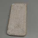 Rattan Bathroom Vanity Tray, Toilet Tank Tray, Toilet Basket Tank Topper, Bathroom Basket for Organizing and Decor (Whitewash, 10.2" x 4.9" x 1.6")