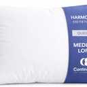 Continental Bedding Harmony White Goose Down Pillow 550 Fill Power Medium Loft 100% Cotton 300 Thread Count Shell Queen Size 1 Pack Made in USA