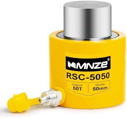 MMNZE 50T 50mm/2" Stroke Hydraulic Cylinder Jack Porta Power Ram Jack Single Acting Lifting Cylinder Retract Automatically for Machinery Ship Bridge Construction, 2 pack