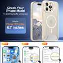 Magnetic Compatible with iPhone 15 Pro Max Case, [Built-in Kickstand][Full Camera Protection][Compatible with MagSafe][Anti-Fingerprint] Shockproof Phone Case for iPhone 15 Pro Max 6.7",Beige