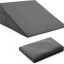 Horbaunal Dark Grey Bed Wedge Pillow Cover with Zipper Design, Wedge Pillowcase Protector with Side Pocket for Storage, 26" L x 25" W x 7.5" H(Pillow Not Include)