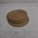 Round Woven Placemats 13 inch Set of 4 - Boho Rattan Placemats Natural Water Hyacinth Placemat, Farmhouse Weave Place Mats, Rustic Braided Wicker Table Mats for Dining Table,Home,Wedding