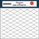 Seashore: Smooth Sailing Waves Stencil