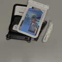 Niveaya [Floatable Floating Waterproof Phone Pouch 2 Pack-Up to 8.5", Large Space Adjustable Neck Lanyard Waterproof Phone Case, Phone Dry Bags for Vacation Beach Pool Kayak Cruise Travel Essentials (Black + White)