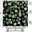 St. Patrick's Day Shower Curtain 72" x 72" Lucky Shamrock Home Bathroom Decorations Green Clover Leaves Bathtub Curtain Set with 12 Hooks